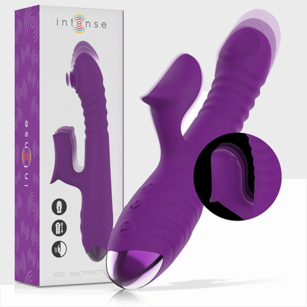 INTENSE - IGGY MULTIFUNCTION RECHARGEABLE VIBRATOR UP & DOWN WITH CLITORAL STIMULATOR PURPLE