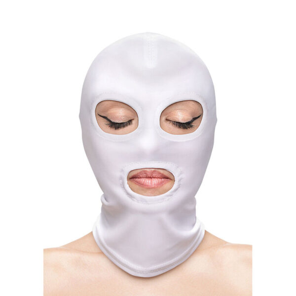 NS NOVELTIES - FETISH & FASHION EYES AND MOUTH HOOD NYLON WHITE