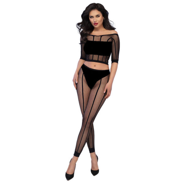 CHILIROSE - CR 4647 TOP  LEGGINS BLACK S/M