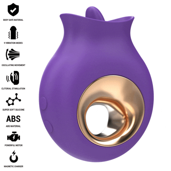 INTENSE - TULI CLITORIS STIMULATOR 9 VIBRATIONS  9 OSCILLATIONS PURPLE