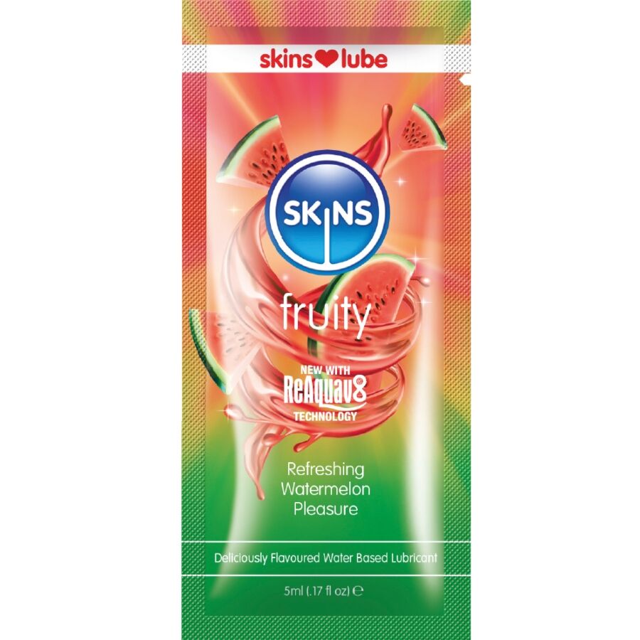 SKINS - FRUITY WATER-BASED LUBRICANT WATERMELON SINGLE-DOSE 5 ML